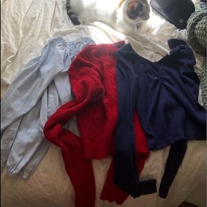 Lot of 3 Brandy Melville long sleeve shirts